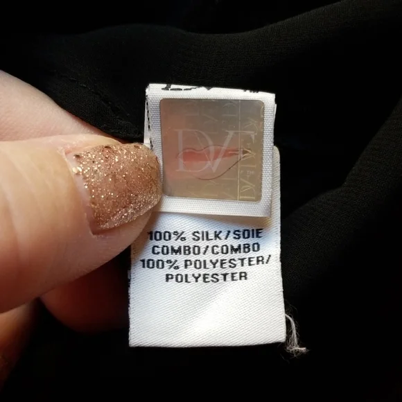 DIANE VON FURSTENBERG black toupe silk top - Picture 8 of 11